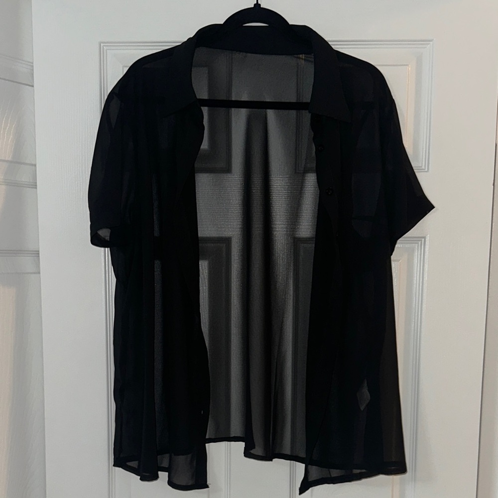 SHEIN Black Sheer Blouse